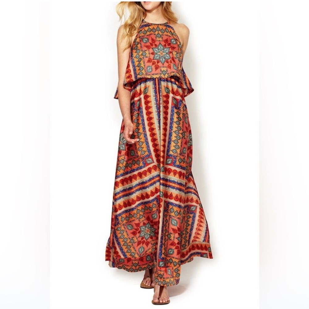 Bohemian Orange Maxi Dress